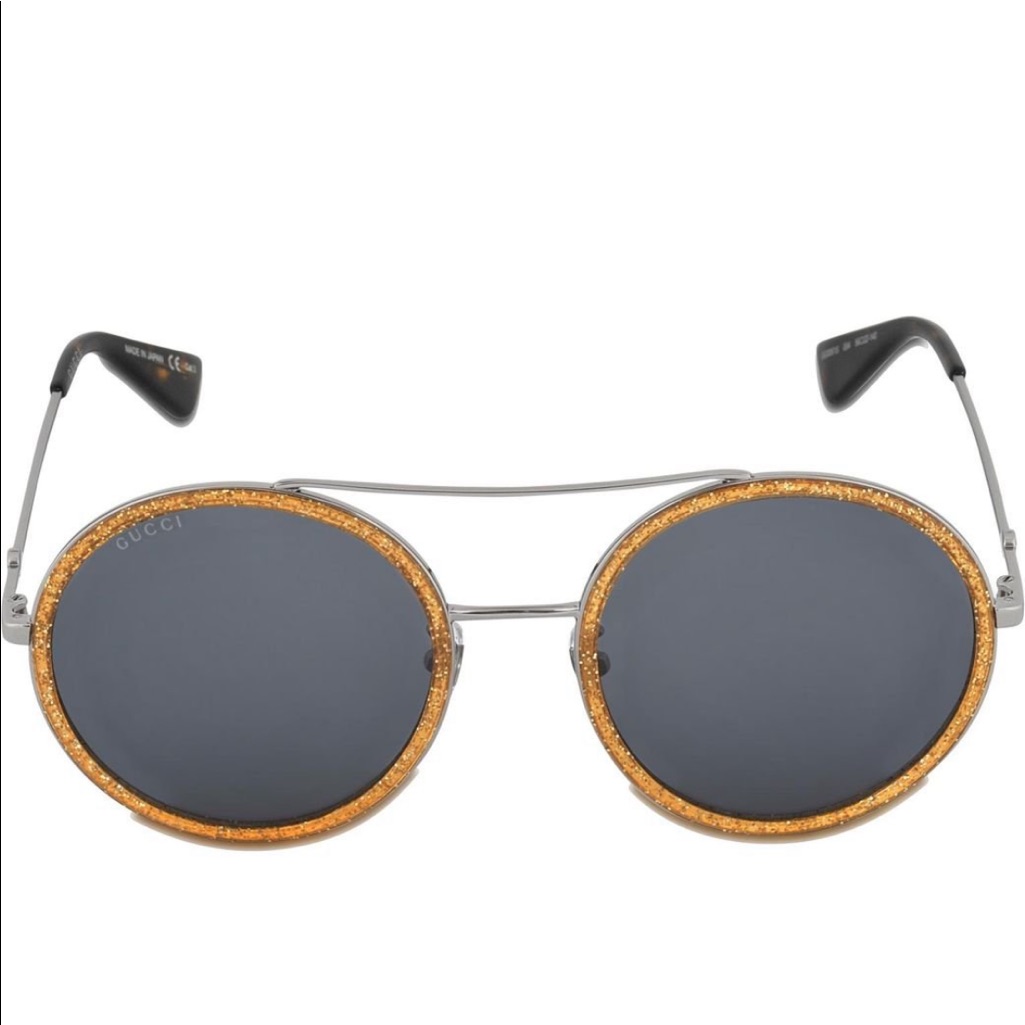 Gucci , Brand New Silver With Blue Lenses